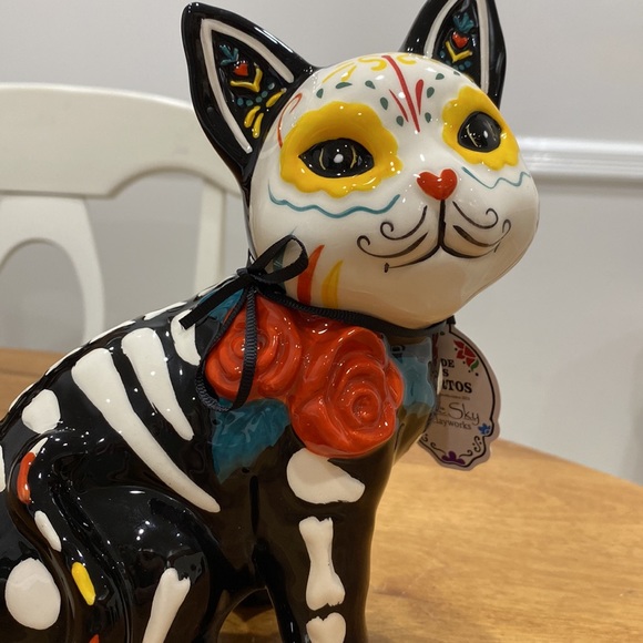 NWT.  BlueSky Clayworks, Day of the Dead cat figurine. - Picture 11 of 11